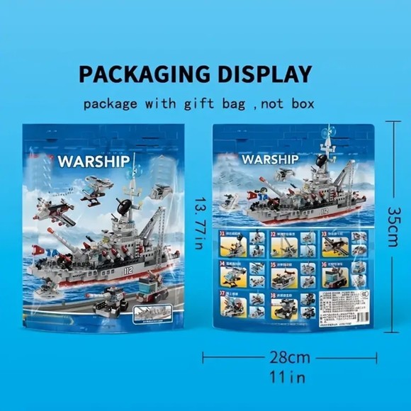 NIB 651pcs 25 Changes Military Warships Series Army Building Blocks Ship Models - Picture 7 of 7